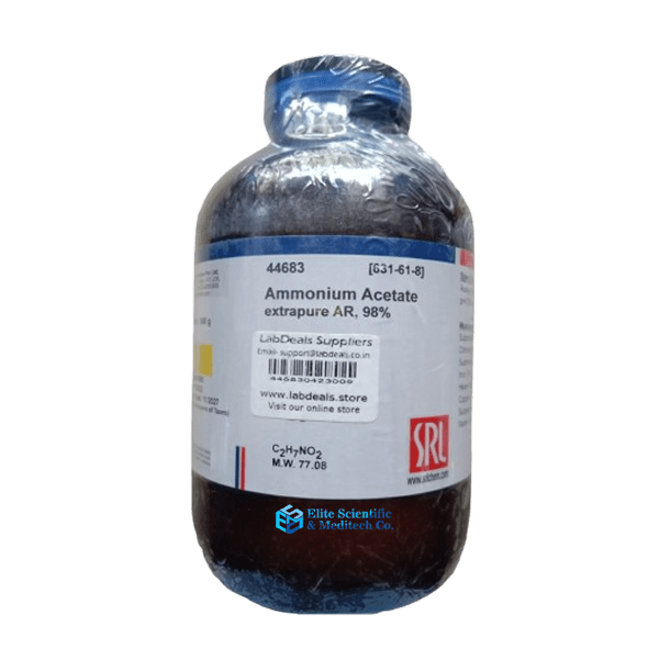 Ammonium Acetate extrapure AR (C2H7NO2), 98% 500Gm