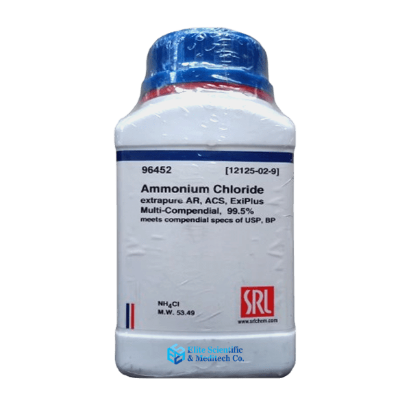 Ammonium Chloride Extrapure AR (NH4Cl), ACS Grade, 99.5% 500Gm