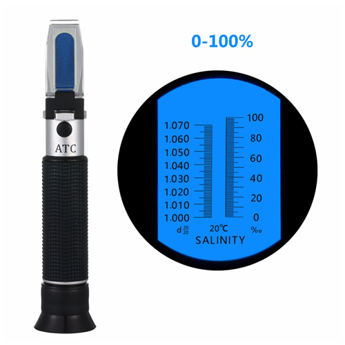 Salinity refractometer 0-100 ppm portable for salt test ATC China