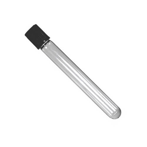Test Tube with Black Cap 5 Inch Pyrex